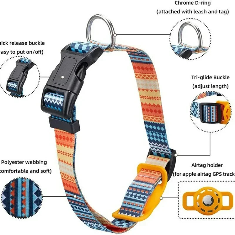 Dog Collar with Apple AirTag Holder